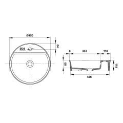 Hafele Banyo Lavabosu Bonita RB 450x115mm Parlak Beyaz Renk