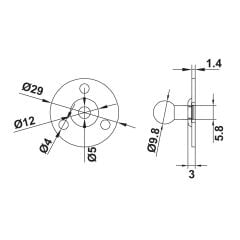 Hafele RUNA DROP 100N, Antrasit Gazlı Piston