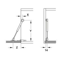 Hafele RUNA DROP 100N, Antrasit Gazlı Piston
