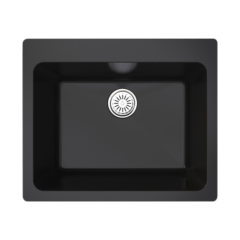 Vantole Granit Eviye 610x510mm Tek Gözlü Siyah