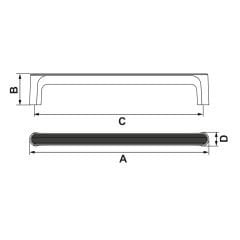 Hafele ROB Antrasit Renk 320 mm Akslı Mobilya Kulp