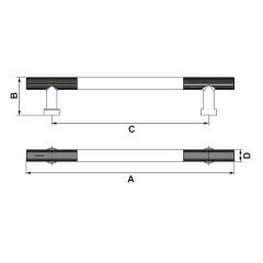 Hafele TRONA Mat Siyah Renk 320 mm Mobilya Akslı Kulp