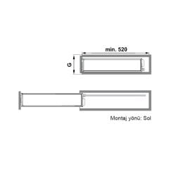 Hafele Nesta Plus T.Altı Kiler,200Mm,G.Gri,Sol