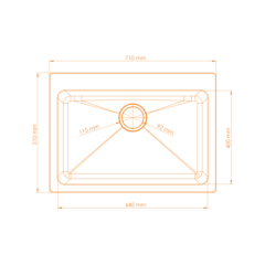 Vantole Granit Eviye 710x510mm Tek Gözlü Beyaz