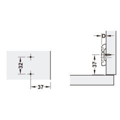 Hafele METALLA 110 H Taban 4 Delik Klipsli 2mm