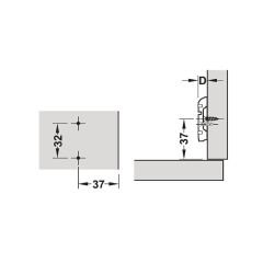Hafele METALLA 110 H Taban 4 Delik Klipsli 2mm