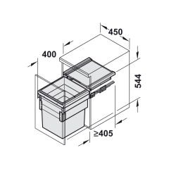 Hafele CARGO SYNCHRO 450 Çöp Kutusu (55 Litre)