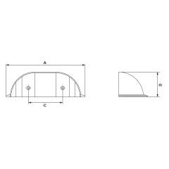 Hafele MUSSEL Antik Gümüş Renk 96 mm Mobilya Kabuk Kulp