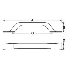 Hafele AURE Mat Siyah Renk 96/128 mm Mobilya Akslı Kulp