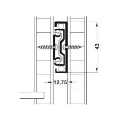 Hafele Bilyalı Ray Tam Açılım 30Kg Ball43 43/600mm Galvaniz