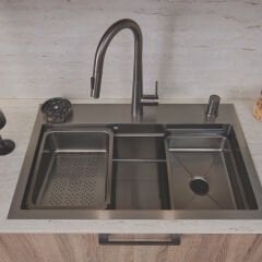 Hafele FOUNTAIN Paslanmaz Çelik Eviye ve Armatür Seti