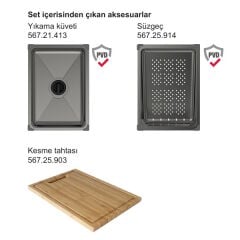 Hafele FOUNTAIN Paslanmaz Çelik Eviye ve Armatür Seti