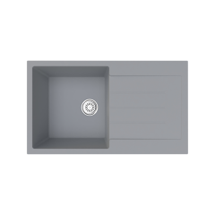 Vantole Granit Eviye 860x500mm Damlalıklı Tek Gözlü Gri