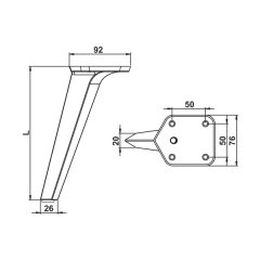 Hafele Sharp Mobilya Ayağı, Parlak Krom, 160 Mm