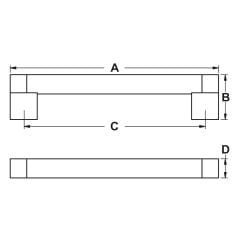 Hafele PALCE Mat Siyah Renk 224 mm Akslı Kulp