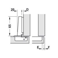 Hafele Concealed Hinge Metalla SM Kombi 110°
