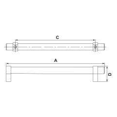 Hafele BRIDGE Mat Siyah Renk 160 mm Akslı Kulp