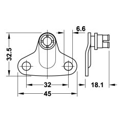 Hafele Maxi Gövde Bağlantı Parçası 37mm, Siyah Renk