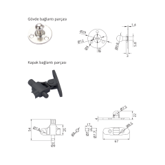 Hafele Runa Plus Gazlı Piston Frenli 80N Beyaz