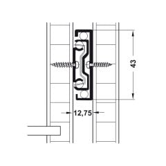Hafele Bilyalı Ray Tam Açılım 30 Kg Ball 43, 300 mm Galvaniz