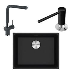 Franke Granit Eviye Batarya Sabunluk Kampanyası Maris Mrg 110-52 Nero