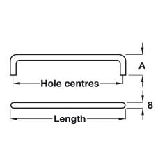 Hafele RYAN III Mat Krom Çelik Yuvarlak Mobilya Kulp (128 mm)
