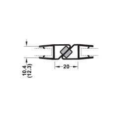 Hafele Mıknatıslı Cam Kapı Fitili 180 Derece 10-12/2500mm