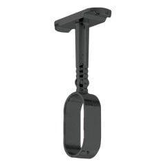 Hafele Askı Borusu Flanşı Oval Üst Panele Monte Mat Siyah Zamak 16Mm