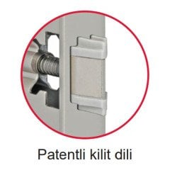 Hafele Barelli Gömme Kilit 55/20mm, Parlak Krom Renk