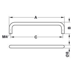 Hafele RYAN III Paslanmaz Çelik Mobilya Kulp (96 mm)