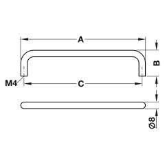 Hafele RYAN III Mat Siyah Mobilya Kulp (96 mm)