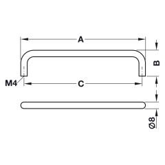 Hafele RYAN III Paslanmaz Çelik Mobilya Kulp (160mm)