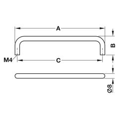 Hafele RYAN III  Mat Krom Mobilya Kulp (160mm)