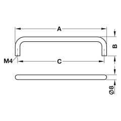 Hafele RYAN III Mat Siyah Mobilya Kulp (192 mm)