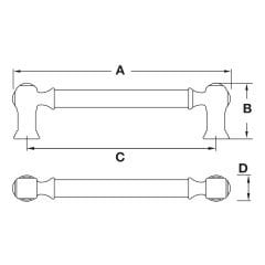 Hafele PARD Antik Gümüş Renk 224 mm Akslı Kulp