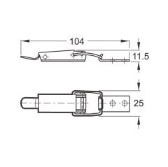 Hafele Gergi Kilidi Çelik Galvaniz 104mm