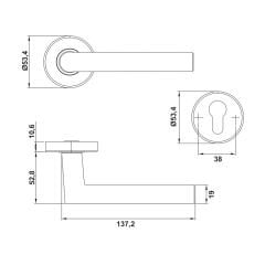 Hafele HERMA PC (Barelli) Mat Siyah Kapı Kolu
