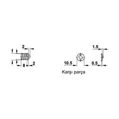 Hafele Bilyalı Çıt Çıt 9mm, Pirinç Renk