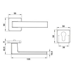 Hafele CALINA Paslanmaz Çelik Renkli (Barelli) Kapı Kolu