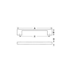 Hafele HANNAH III Kulp mat siyah 160mm