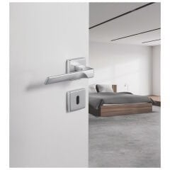 Hafele ISTANBUL, Kilitleme Rozetsiz, Kare Rozet Mat Krom Kapı Kolu