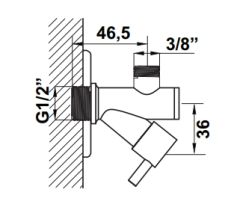 Hafele Filtreli Ara Musluk 1/2''-3/8'' Parlak Krom