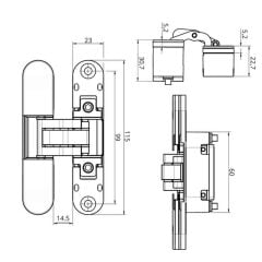 Evan CDH-60 Gizli Kapı Menteşesi