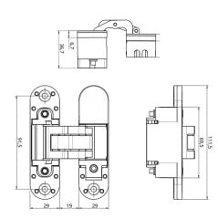 Evan CDH-80 Gizli Kapı Menteşesi