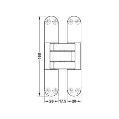Hafele STARTEC H12 L Mat Nikel Gizli Kapı Menteşesi