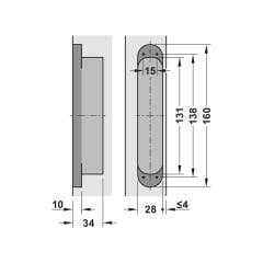 Hafele STARTEC H12 L Mat Nikel Gizli Kapı Menteşesi