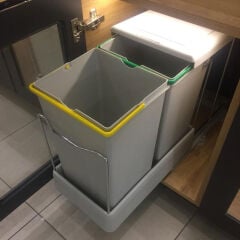 Pelikan Raylı Çöp Kutusu Plastik 14+14 Litre 2'li Gri