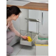 Pelikan Raylı Çöp Kutusu Plastik 14+14 Litre 2'li Gri