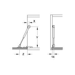 Hafele Runa Drop 120N Antrasit Renk Gazli Piston