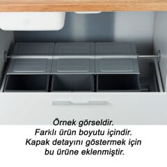 Pelikan Çekme İçi 16 + 7,5 + 7,5 Litre Antrasit Renk Çöp Kutusu